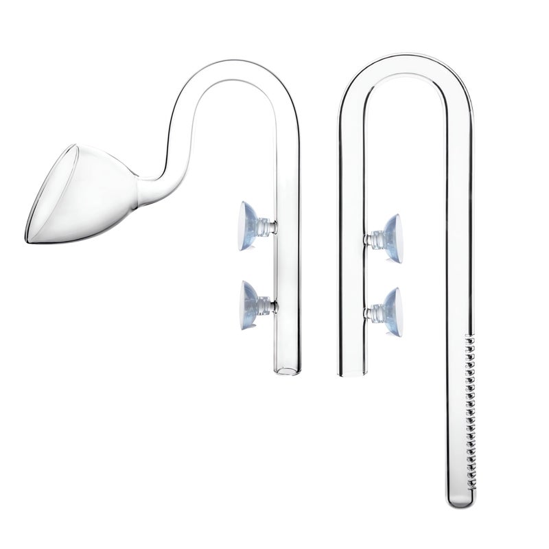 JARDLI Glass Lily Pipe Inflow Outflow Set 20mm for 3/4" ID (19/25mm) Tubing - Image 1